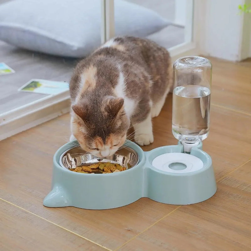 Automatischer 2-in-1-Wasserspender und Futternapf für Katzen